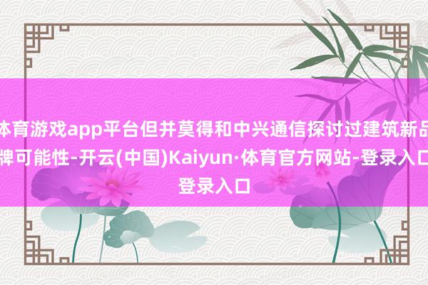 體育游戲app平臺但并莫得和中興通信探討過建筑新品牌可能性-開云(中國)Kaiyun·體育官方網站-登錄入口