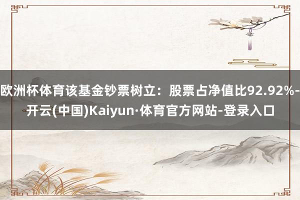 歐洲杯體育該基金鈔票樹立：股票占凈值比92.92%-開云(中國)Kaiyun·體育官方網站-登錄入口