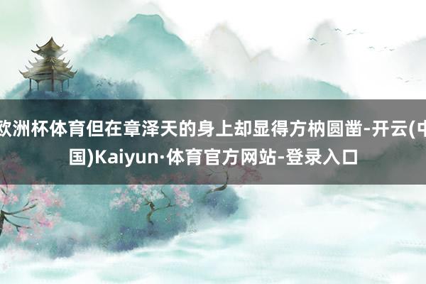 歐洲杯體育但在章澤天的身上卻顯得方枘圓鑿-開云(中國)Kaiyun·體育官方網站-登錄入口