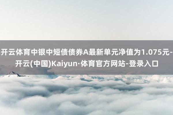 開云體育中銀中短債債券A最新單元凈值為1.075元-開云(中國)Kaiyun·體育官方網站-登錄入口